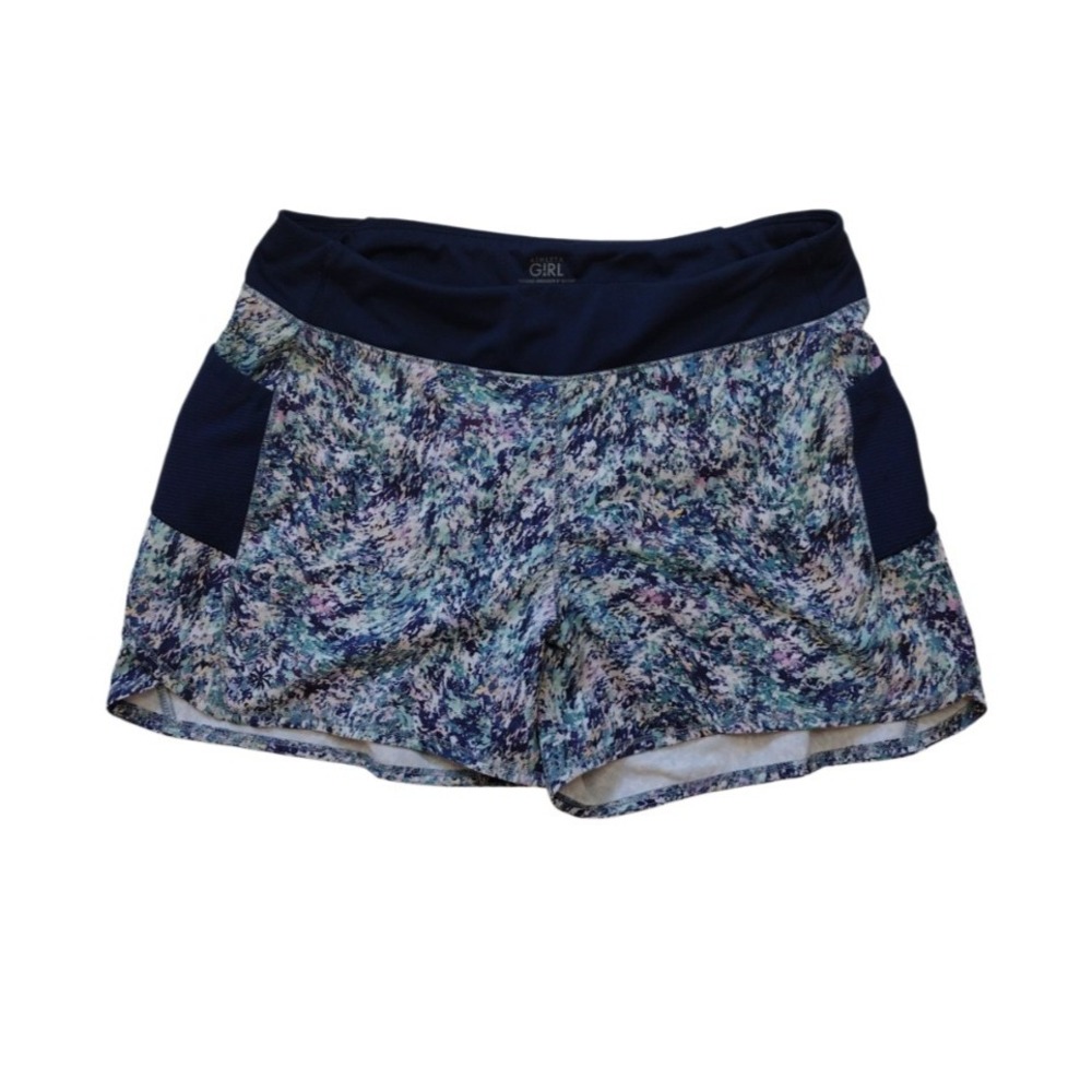 Athleta Girl Athletic Shorts XL (14) Blue 3" Lined Activewear Gym Yoga Run